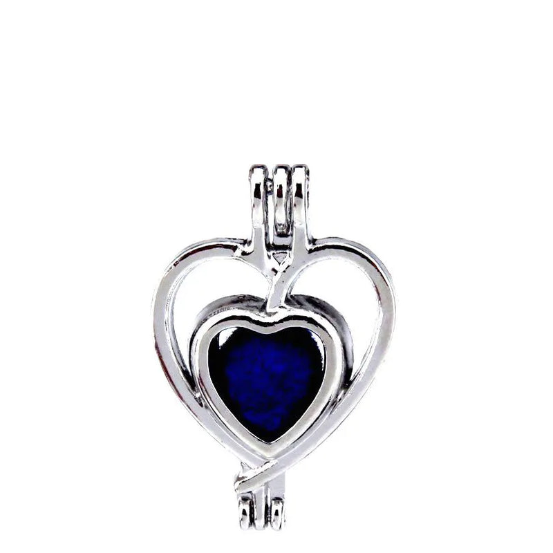 10Pcs Silver Heart Pearl Cage Locket Diffuser Pendant DIY Jewelry Bulk
