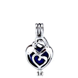 10Pcs Silver Heart Pearl Cage Locket Diffuser Pendant DIY Jewelry Bulk