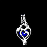 10Pcs Silver Heart Pearl Cage Locket Diffuser Pendant DIY Jewelry Bulk