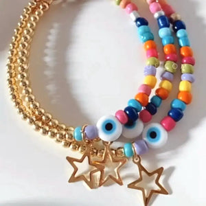 10Pcs Colorful Beads Stretch Bracelets for Women Jewelry