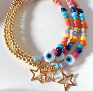 10Pcs Colorful Beads Stretch Bracelets for Women Jewelry