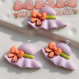 10Pcs Colorful Bowknot Sun Hat Charms Resin DIY Jewelry Making C1205