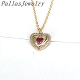 10Pcs Colorful Crystal Zircon Heart Charms Necklace For Women