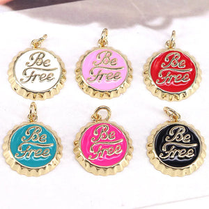 10Pcs Enamel Letter Beer Cover Necklace Pendant Jewelry Making Charms