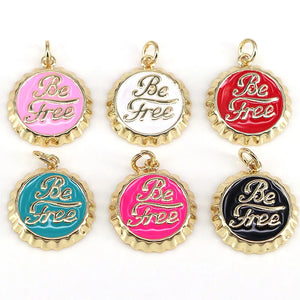 10Pcs Enamel Letter Beer Cover Necklace Pendant Jewelry Making Charms