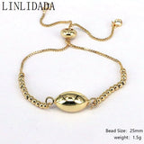 10Pcs Copper Bead Bracelet Adjustable Plated Heart Olive Shape Charm