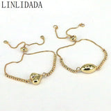 10Pcs Copper Bead Bracelet Adjustable Plated Heart Olive Shape Charm