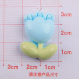 10Pcs Cartoon Tulip Charms Resin Flowers Pendant DIY Earrings Jewelry C1223