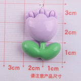 10Pcs Cartoon Tulip Charms Resin Flowers Pendant DIY Earrings Jewelry C1223