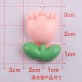 10Pcs Cartoon Tulip Charms Resin Flowers Pendant DIY Earrings Jewelry C1223