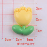 10Pcs Cartoon Tulip Charms Resin Flowers Pendant DIY Earrings Jewelry C1223