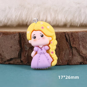 10Pcs Mermaid Princess Charms Resin Pendant DIY Earrings Necklace C1221