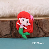 10Pcs Mermaid Princess Charms Resin Pendant DIY Earrings Necklace C1221
