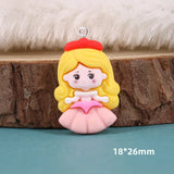 10Pcs Mermaid Princess Charms Resin Pendant DIY Earrings Necklace C1221