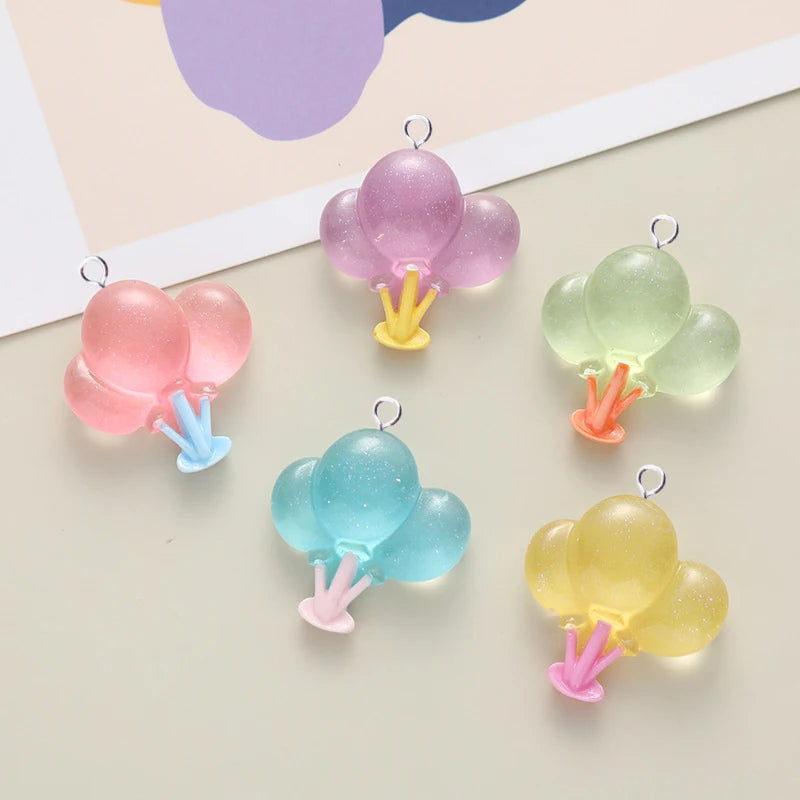 10Pcs Noctilucent Balloon Charms Resin Pendant DIY Earrings Necklace Jewelry