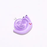 10Pcs Noctilucent Small Snail Charms Resin Pendant DIY Jewelry Making C1220