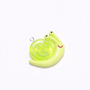 10Pcs Noctilucent Small Snail Charms Resin Pendant DIY Jewelry Making C1220
