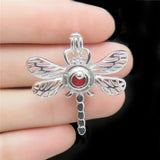 10Pcs Dragonflies Charm Pearl Cage Locket Aromatherapy Diffuser Pendant Necklace
