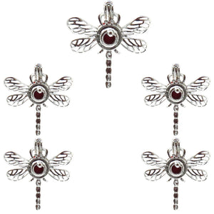 10Pcs Dragonflies Charm Pearl Cage Locket Aromatherapy Diffuser Pendant Necklace