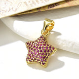 10Pcs CZ Micro Pave Star Zircon Charms for Jewelry Making