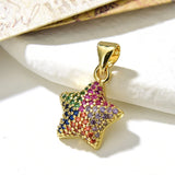 10Pcs CZ Micro Pave Star Zircon Charms for Jewelry Making