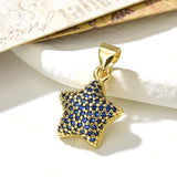 10Pcs CZ Micro Pave Star Zircon Charms for Jewelry Making