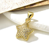 10Pcs CZ Micro Pave Star Zircon Charms for Jewelry Making