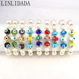 10Pcs Lampwork Eyes Freshwater Pearl Beads Women Party Jewelry