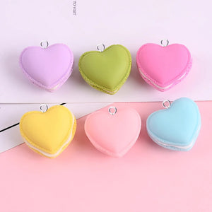 10Pcs Macarons Heart Pendant Charms DIY Jewelry Findings