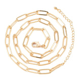 10Pcs Paperclip Link Chain Brass 18K Plated Necklace for Women Men