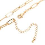 10Pcs Paperclip Link Chain Brass 18K Plated Necklace for Women Men