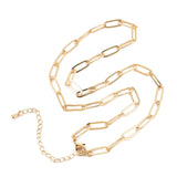 10Pcs Paperclip Link Chain Brass 18K Plated Necklace for Women Men