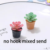 10Pcs Red Green 3D Flowerpot Charms Resin Animals Pendant DIY Earrings Necklace