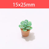 10Pcs Red Green 3D Flowerpot Charms Resin Animals Pendant DIY Earrings Necklace