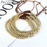 10Pcs 4mm Copper Beads Macrame Bracelets Bangles Men Women