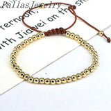 10Pcs 4mm Copper Beads Macrame Bracelets Bangles Men Women