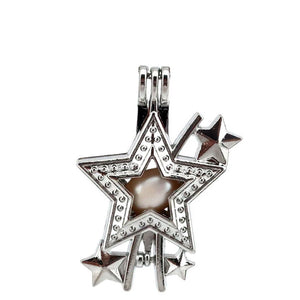 10Pcs Star Charm Locket Aromatherapy Necklace for Gift Jewelry Making