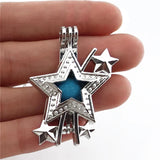 10Pcs Star Charm Locket Aromatherapy Necklace for Gift Jewelry Making