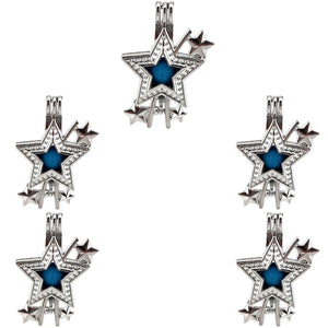 10Pcs Star Charm Locket Aromatherapy Necklace for Gift Jewelry Making
