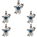 10Pcs Star Charm Locket Aromatherapy Necklace for Gift Jewelry Making