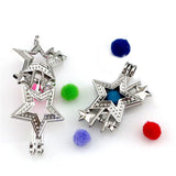 10Pcs Star Charm Locket Aromatherapy Necklace for Gift Jewelry Making
