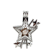 10Pcs Star Charm Locket Aromatherapy Necklace for Gift Jewelry Making