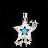 10Pcs Star Charm Locket Aromatherapy Necklace for Gift Jewelry Making