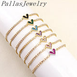 10Pcs Adjustable 24K Crystal Heart Plated Bracelet For Gift