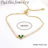 10Pcs Adjustable 24K Crystal Heart Plated Bracelet For Gift