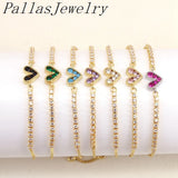 10Pcs Adjustable 24K Crystal Heart Plated Bracelet For Gift