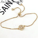 10Pcs CZ Smiling Face Charm Adjustable Bracelet Jewelry