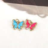 10Pcs Rainbow Enamel Butterfly Charms Insect Necklace Pendants