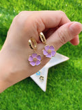 10Pcs Flower Shape Enamel Lucky Charm Pendant Necklace