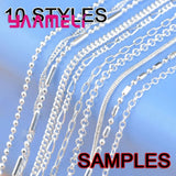 10Pcs 10 Styles 16-30" 925 Silver Chains Necklace With Clasps